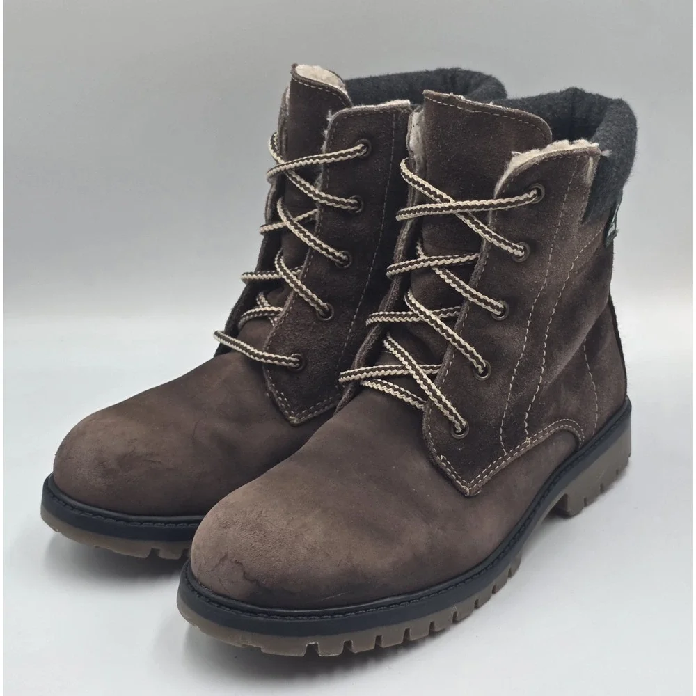 Kamik Takoda Lo Junior Bown Nubuck Leather Waterproof Winter Boots Size 4 WM 6